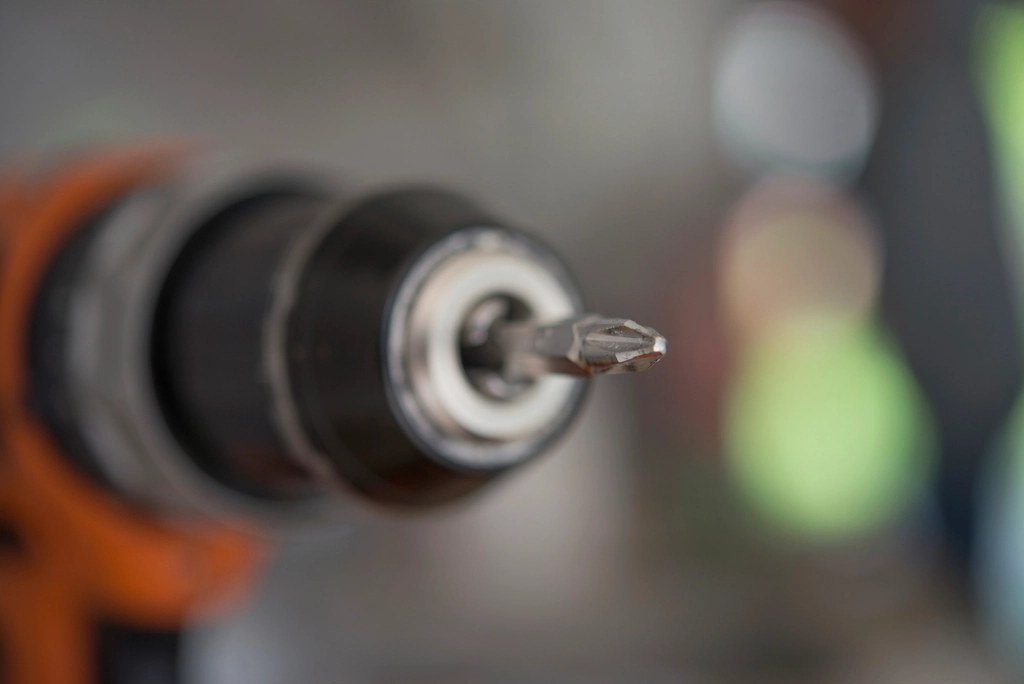 Cordless drill, close up